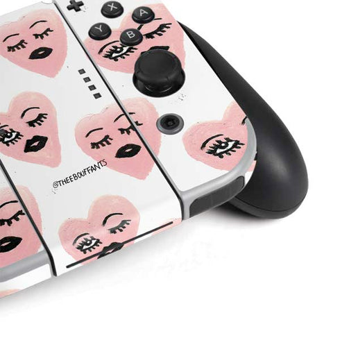 Bouffants and Broken Hearts Winking Hearts Nintendo Switch OLED (2021) Skin